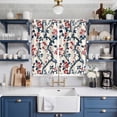 thumbnail image 2 of Curtains 63 Inch Length 2 Panels, Red Blue Botanical Grommets Window Treatment Curtain, Summer Vintage Flower Leaf Branch Thermal Curtains Drapes for Living Room/Bathroom, 2 of 9