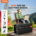 thumbnail image 2 of VEVOR Pure Sine Wave Inverter, 3000 Watt, DC 12V to AC 120V Power Inverter with 2 AC Outlets 2 USB Port 1 Type-C Port, LCD Display and Remote Controller for Large Home Appliances, CE FCC Certified, 2 of 9