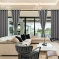 thumbnail image 3 of Hiasan Blackout Curtains for Bedroom, 52 x 63 Inches Length - Thermal Insulated & Light Blocking Window Curtains for Living Room, 2 Drape Panels Sewn with Tiebacks, Light Grey, 3 of 12