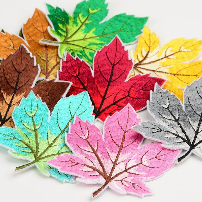 Embroidery Stickers Clothing accessories Various Soft DIY Colorful Maple  Leaf Sticker Embroidery Stickers Patch Stickers Cloth Stickers MULTICOLOR 