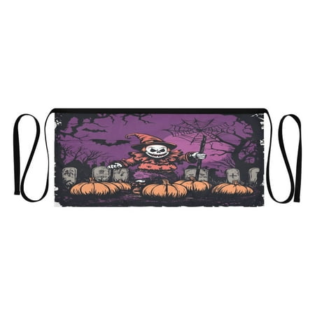 

Halloween Clown Adult short apron with 3 separate pockets 100% polyester material suitable for restaurant bistro waitresses 25.2×11.8in