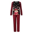 thumbnail image 4 of Tfken Christmas Pajamas For Family Crew Neck Long Sleeve Cute Tops Plaid Pant Black Women Holiday Nightwear Jammies, 4 of 4