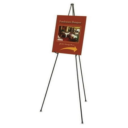 Heavy-Duty Adjustable Instant Easel Stand, 25" To 63" High, Steel, Black | Bundle of 2 Each