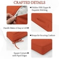 thumbnail image 2 of Pakunoda 24" X 24" Patio Furniture Cushion Covers, Waterproof Outdoor Deep Seat Cushion Replacement Slipcovers, Outdoor Cushion Covers with Zipper for Patio Furniture, Orange, 2 of 7