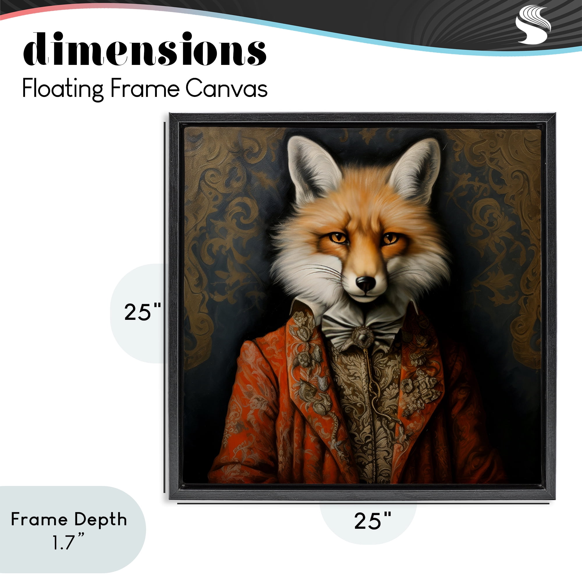 Stupell Industries Mystical Metamorphosis Fox Black Framed Floater Canvas Wall Art, design by Lazar Studio