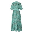 thumbnail image 5 of Delliss Summer Woman Elegant Dresses Ankle Length Dresses For Woman Elbow Sleeve Trendy Dresses Lady Maxi Print Dresses With Sleeve Green L, 5 of 6
