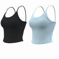 thumbnail image 3 of Top-kevin Women'S Sports Bra Set with Thin Straps, Solid Color Design and Built-In Bra Padding, Polyester Blend for Running, Cycling, Fitness, 3 of 8
