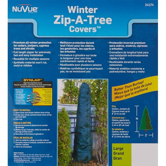 Nuvue Products 24174 Zip-A-Tree Couvre, Multiple, Vert, 8'