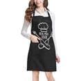 thumbnail image 1 of HATIART Funny Sayings about Cooking Real Man Cook Home Kitchen Apron for Women Men with Pockets, Unisex Adjustable Bib Apron for Cooking Baking Gardening, 1 of 2