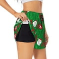 thumbnail image 2 of Haiem Cute Santa Women's 2 in 1 Running Shorts - Lightweight Athletic Workout Gym Yoga Breathable Sports Shorts Liner with Phone Pockets-X-Large, 2 of 9