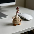 thumbnail image 3 of Resin Chicken Figurine Set, Farmhouse Hen Decor, Hand-Painted Sturdy Non-Fade, Country Style Cute Desk Ornament for Rustic Kitchen Shelf, 6.3x4.72x3.94in, 3 of 6