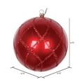 thumbnail image 3 of Vickerman MT198103D 4.75 in. Red Candy Glitter Net Ornament - 3 per Bag, 3 of 3
