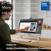 Dell Inspiron 7730 All in One Desktop PC, 27 FHD Touchscreen, Intel 10-Core 7 150U, NVIDIA GeForce MX570A, 64GB RAM, 1TB SSD, Wi-Fi 6E, Wireless KB & Mouse, Windows 11 Pro
