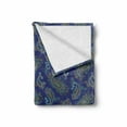 thumbnail image 2 of Floral Soft Flannel Fleece Throw Blanket, Persian Droplet Shaped Folk Motif with Medieval Victorian Like Image, Cozy Plush for Indoor and Outdoor Use, 50" x 60", Dark Blue Green, by Ambesonne, 2 of 6