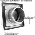 thumbnail image 3 of Rejilla de ventilación cuadrada SSuperp de acero inoxidable 100 mm con cubierta de válvula de retención, 3 of 5