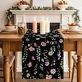 thumbnail image 2 of Table Runner 60 Inches Long for Kitchen Dining, Pink Spring Floral Dresser Scarf Farmhouse, Dining Table Decorations for Wedding/Parties, Flowers Botanical Elegant Pastoral Black 13 x 60 In, 2 of 8