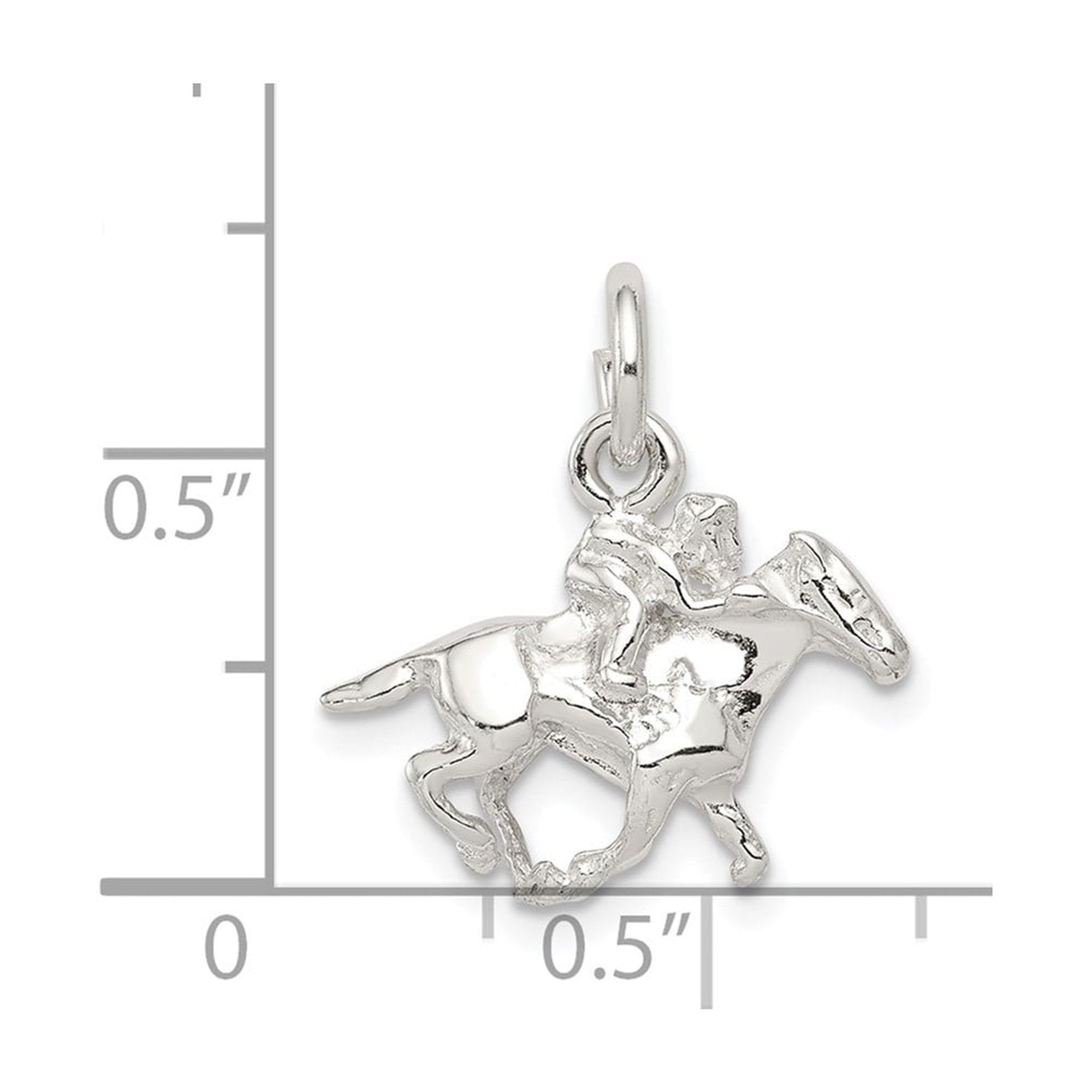 Sterling Silver Horse and Rider Pendant for Women, Western Equestrian Style Necklace with Galloping Jockey Motif, Symbolic Racing and Horseback Riding Jewelry