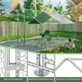 thumbnail image 5 of Coowa Large Metal Chicken Coop, Walk-in Chicken Run with Galvanized Wire, Waterproof UV Cover, Hen Pen Cage for Rabbits, Ducks, Poultry, 10' L x 13' W x 6.56' H, 5 of 8