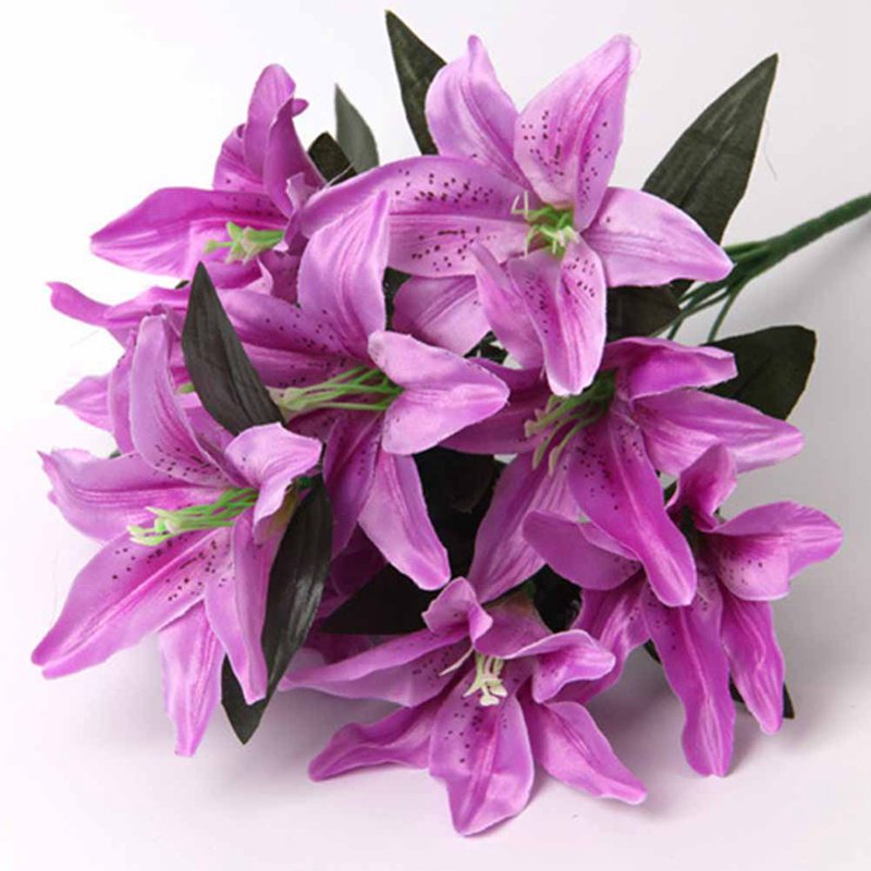 KABOER 2 Bunches Artificial Lily Silk Flower Wedding Party Home Easter ...