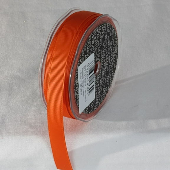 The Ribbon People Orange Striped Woven Edge Grosgrain Ribbon 0.6" x 22 Yards
