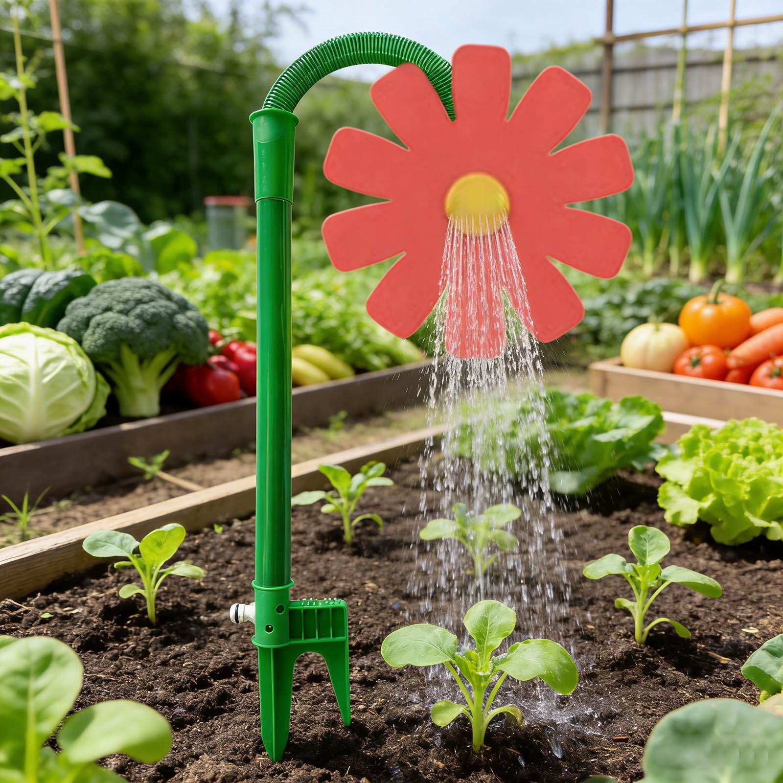 Garden Irrigation Accessory for Outdoor Yard Decoration Rotating Water Feature Sprinkler with Dancing Heads and Dynamic Spray Pattern for Garden