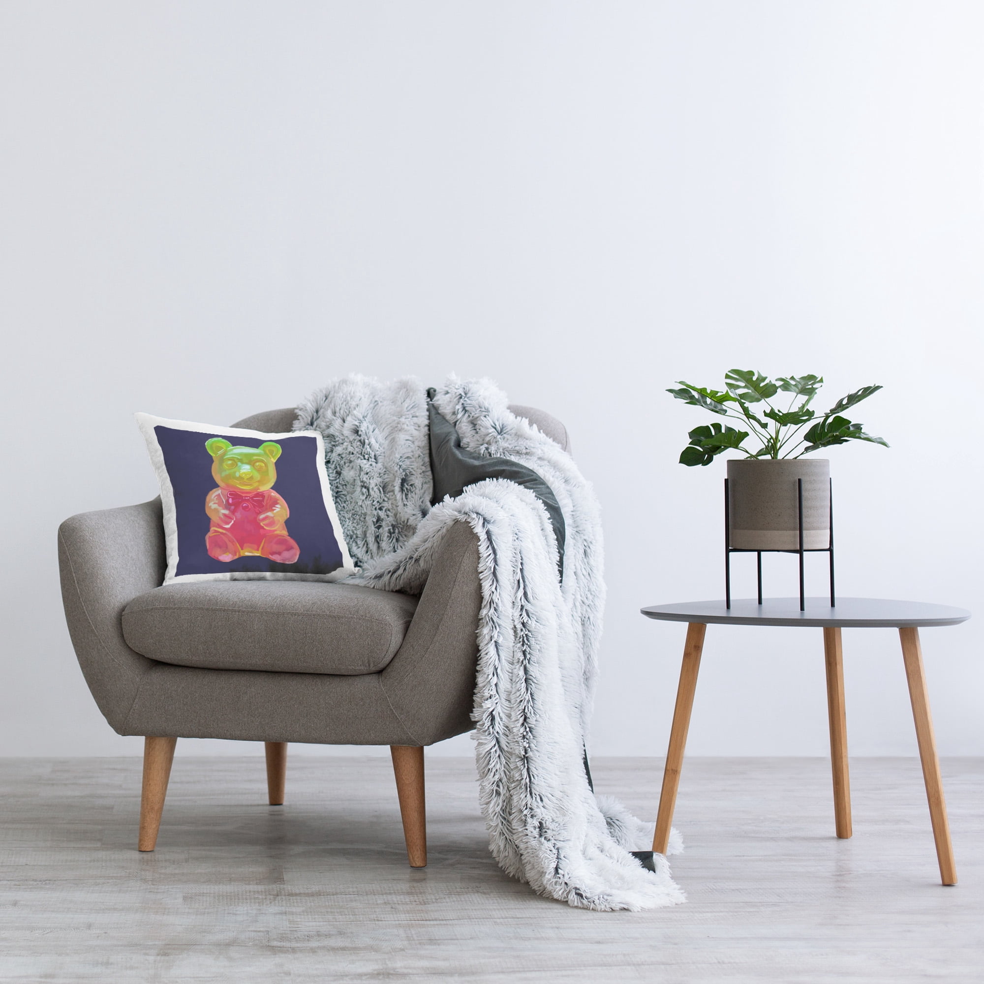 Stupell Industries Modern Candy Bear Decorative Printed Throw Pillow Design by Amelia Noyes