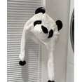 thumbnail image 1 of Cute Plush Animal Character Winter Hat Fun Ski Cap with Detailed Animal Face Long Ear Straps with Pom Pom Ends, 1 of 6
