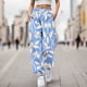 thumbnail image 3 of Pantalones afelpados para mujer Gibobby Pantalón deportivo sanitario estampado floral Azul M, 3 of 4