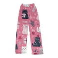 thumbnail image 6 of WTOBBY Women's Holiday Print Flannel Pajama Pants, Fashionable Christmas-Themed Sleepwear with Comfortable Fit, Merry Christmas Design for Women,Hot Pink XL, 6 of 6