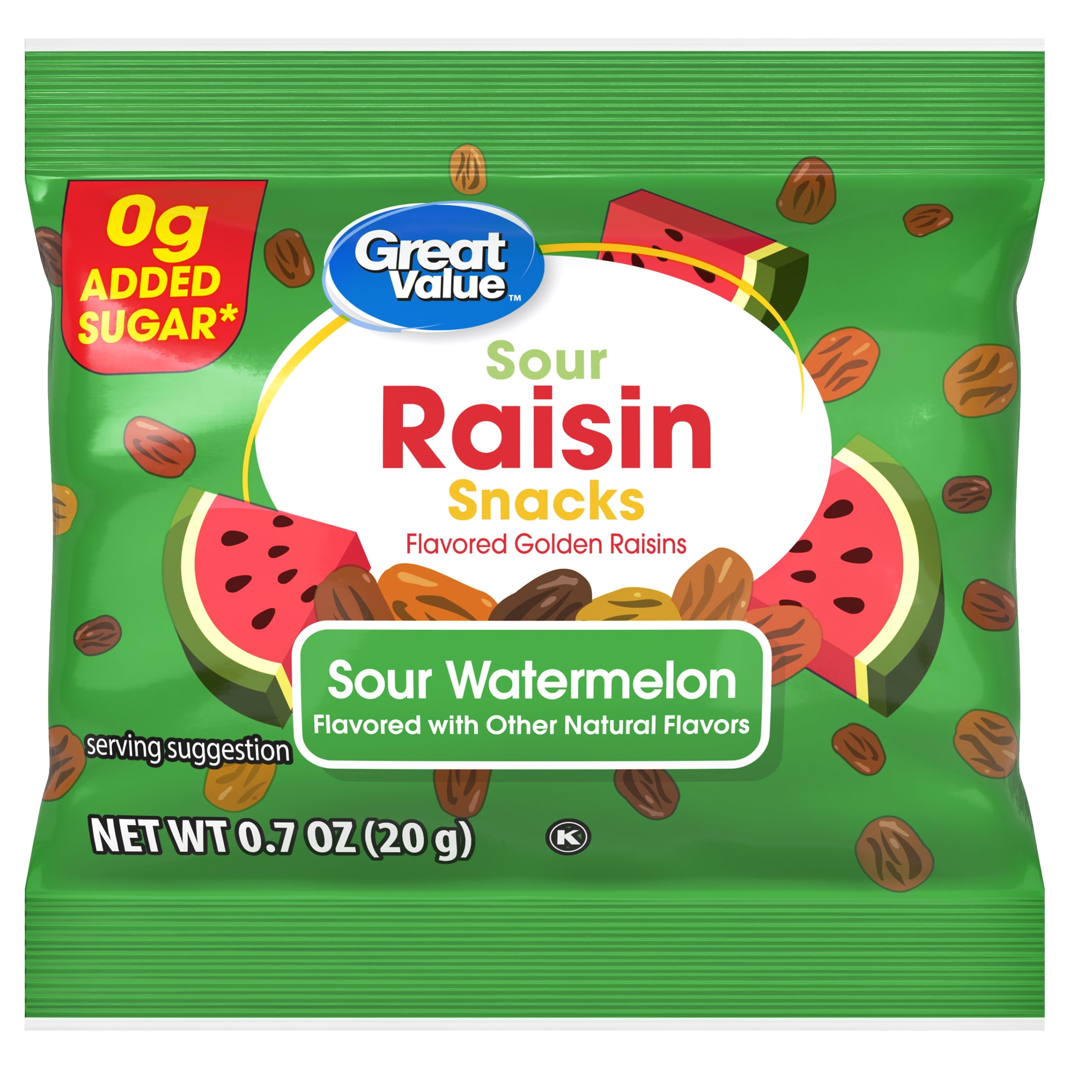Great Value Sour Raisins Multi-Pack, 20 Count