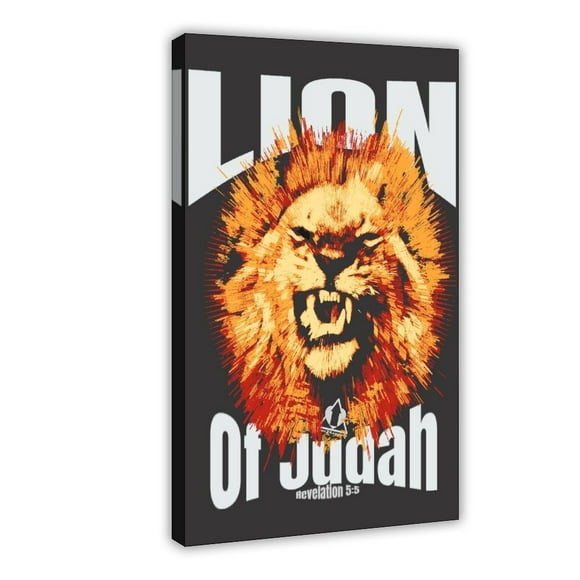 1pc LION OF JUDAH 23 Canvas Painting Poster, Pictures Print Wall Art With Inspirational Quotes For Office Bathroom Living Room Decor, Ready To Hang Festival Gift For Her Him