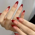 thumbnail image 5 of YTTAL  Impress Press on Nails Short Christmas Press On Nails Short Almond Green Fake Nails - False Nails with Designs White Snowflake Full Cover Matte Glue On Acrylic Nails for Women 24 Pcs, 5 of 10