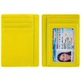 thumbnail image 5 of Credit Card Holder with ID Window RFID Protected Genuine Leather Slim Wallet (Yellow), 5 of 7