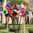 thumbnail image 6 of YiaNXan 1 Pack Windmills Wind Spinners for Outdoor, Extra Sparkly Reflective Pinwheels with Stakes for Garden Lawn Yard Balcony Bird and Animal Deterrent, Yellow & Green, 6 of 7