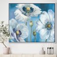 thumbnail image 3 of Handpainted White Flower on Blue II - Farmhouse Framed Canvas, 3 of 3