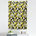 thumbnail image 1 of Yellow White Tapestry, Geometric Design with Triangles Squares and Houndstooh Inspiration, Fabric Wall Hanging Decor for Bedroom Living Room Dorm, 5 Sizes, Yellow Grey Black, by Ambesonne, 1 of 1