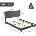 thumbnail image 3 of Lumiparty Full Size Bed Frame with Upholstered Geometric Headboard, Heavy-Duty Platform Bed, No Box Spring Needed, Dark Grey, 3 of 7
