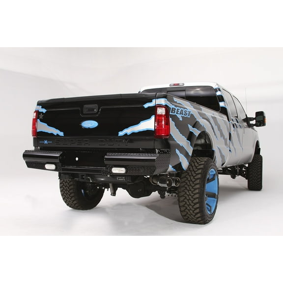 Fab Fours FS08-T1350-1 Black Steel Ranch Rear Bumper Fits select: 1999-2011,2013-2016 FORD F250