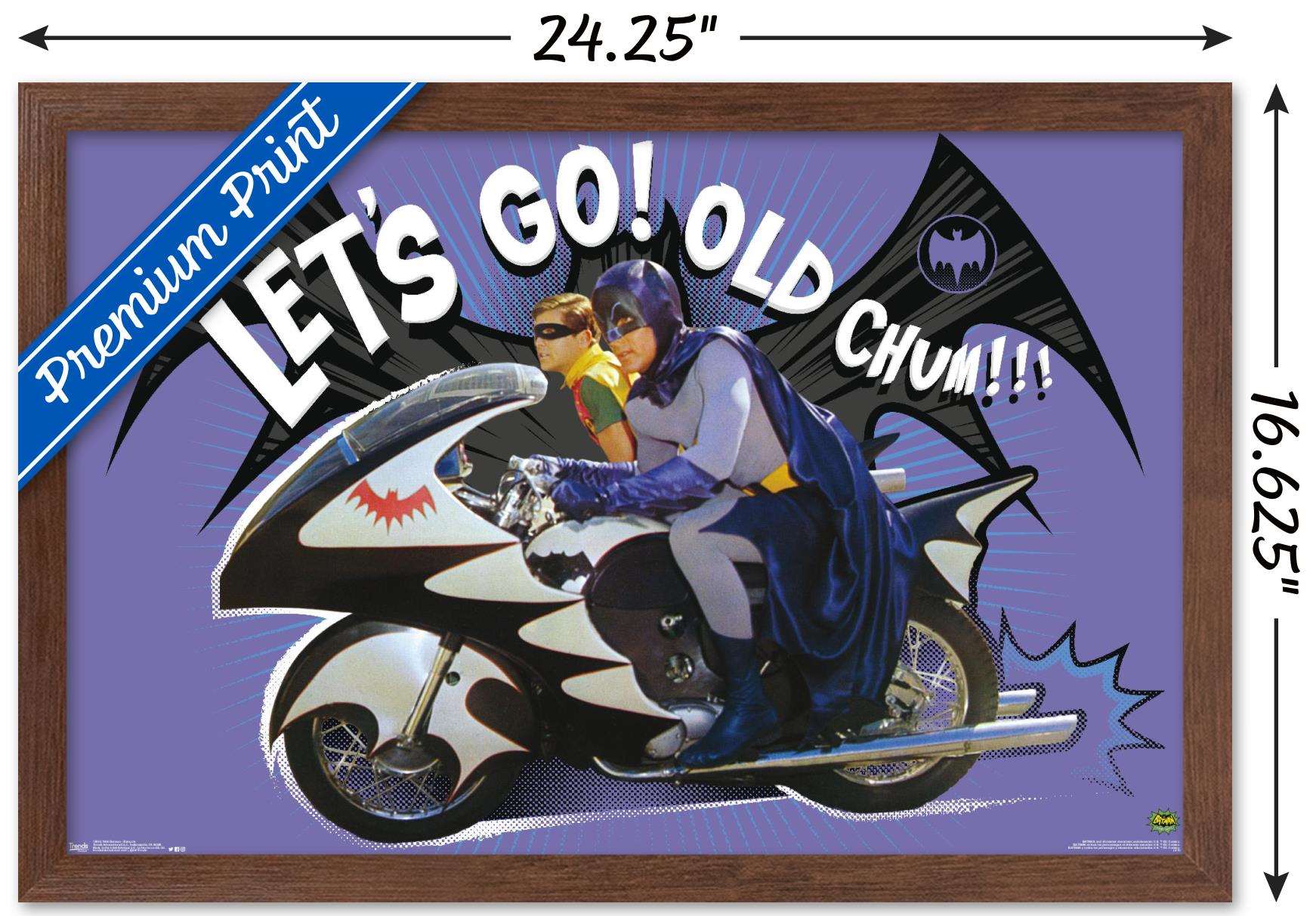 DC Comics TV - Batman TV Series - Batcycle Wall Poster, 14.725" x 22.375", Framed