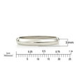 thumbnail image 6 of Women's Solid 10K White Gold 3mm Traditional Fit Plain Wedding Band Ring Size 6.5, 6 of 6