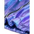 thumbnail image 6 of INSPIRE CHIC Women's Jacket Shiny Long Sleeve Lightweight Zipper Hooded Metallic Jacket XL Blue Purple, 6 of 7