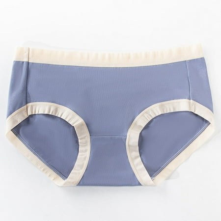 

JNGSA Womens Underwear Panties Regular & Plus Size Medium Waist Sports Elastic Comfortable Breathable Traceless Briefs Blue 6 Clearance