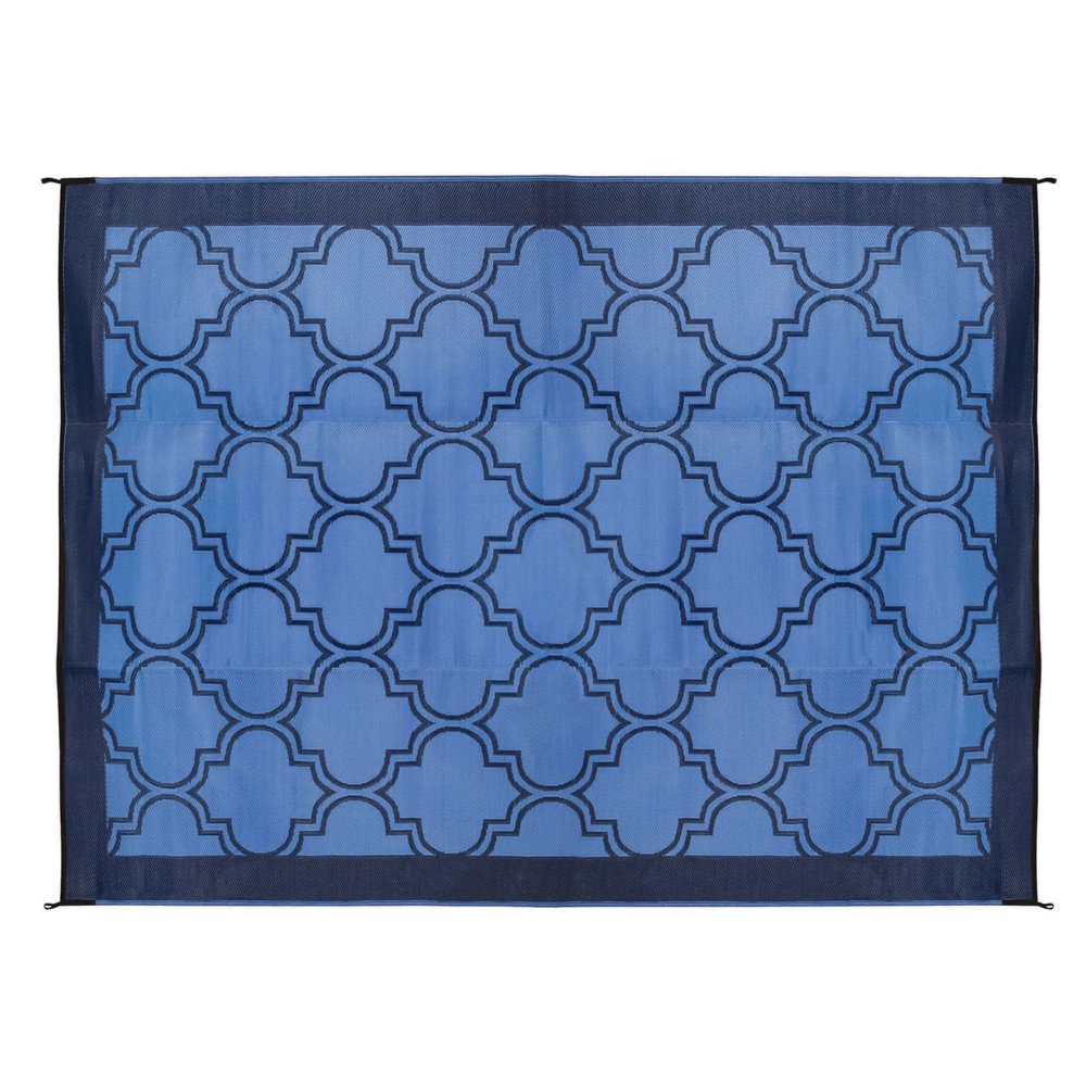 Camco 9' x 12' Reversible RV Outdoor Mat, Camping Mat, Lattice Blue