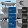 thumbnail image 6 of 79" Portable Folding Bed with Cushion and Pillow, Camping Cot for Adults with Supports 500 Lbs, Lightweight Tent Cot for Patio Beach Indoor Outdoor, Grey, 6 of 8