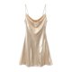 thumbnail image 3 of HH TRAF Vestido mini sexy de color metálico brillante para mujer, vestido de fiesta ajustado con escote en V y tirantes finos plisado a la moda para mujer, 3 of 5