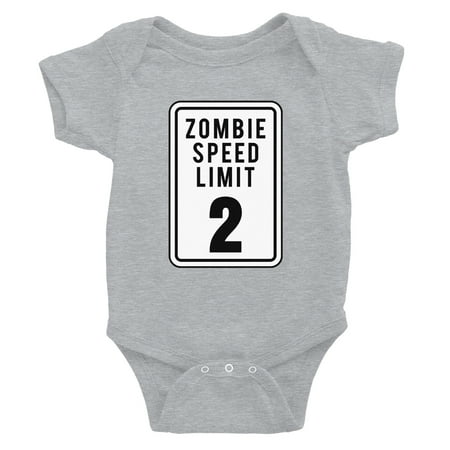 

Zombie Speed Limit Baby Bodysuit Gift Grey