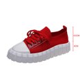 thumbnail image 5 of LOVZFMLL Espadrilles à Plateforme pour Femmes, Chaussures Basses en Toile, Décontractées, Classiques, Tendance, Mode, à Lacets, à Enfiler, Chaussures de Marche, Rouge 7.5, 5 of 5