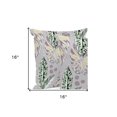 thumbnail image 5 of Set of Three 16" X 16" Gray and Purple Botanical Indoor Outdoor Throw Pillow, 5 of 5