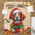 thumbnail image 4 of Merry Christmas Santa Brittany Spaniel Scarf Twinkling Lights Xmas Holiday Cozy Sherpa Blanket Brittany Dog Lover Gifts Idea Warm Soft Throw Blanket - 00022, 4 of 5