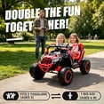 thumbnail image 5 of Xuanlur 24V Ride on Toys for Big Kids, 2 Seater Electric Car w/Parents Remote Control, 4 Wheel Suspension, Max 5MPH, Slow Start, 2X200W Motors, Bluetooth, Music, LED, Ride on UTV for Ages 3-6, Red, 5 of 7